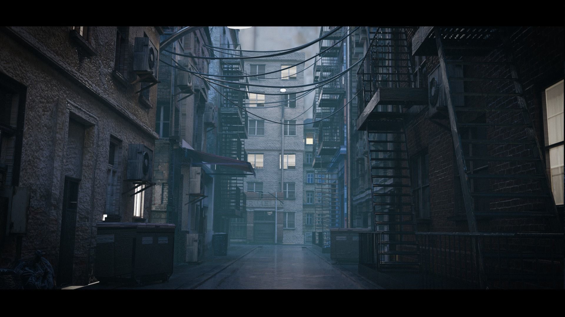 New York Alley Scene 3D model_1