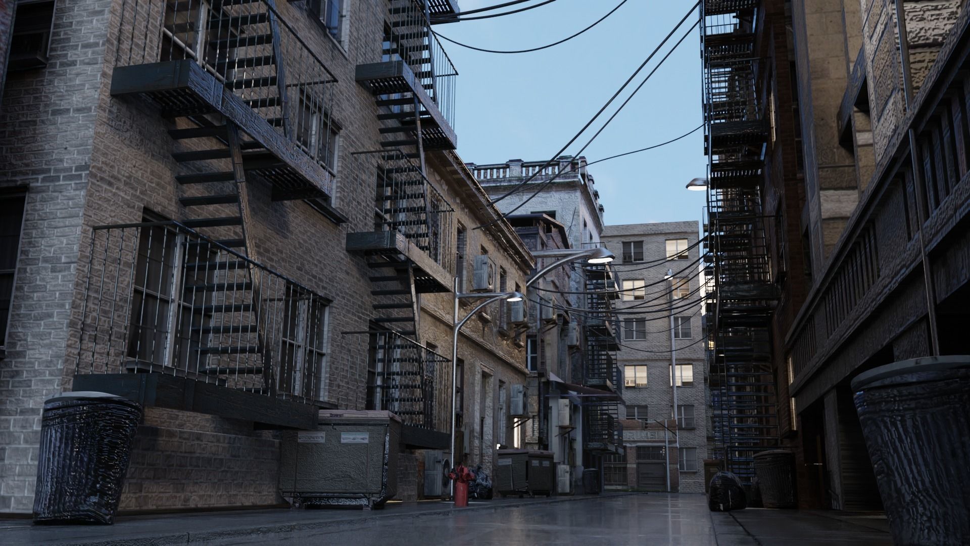 New York Alley Scene 3D model_10