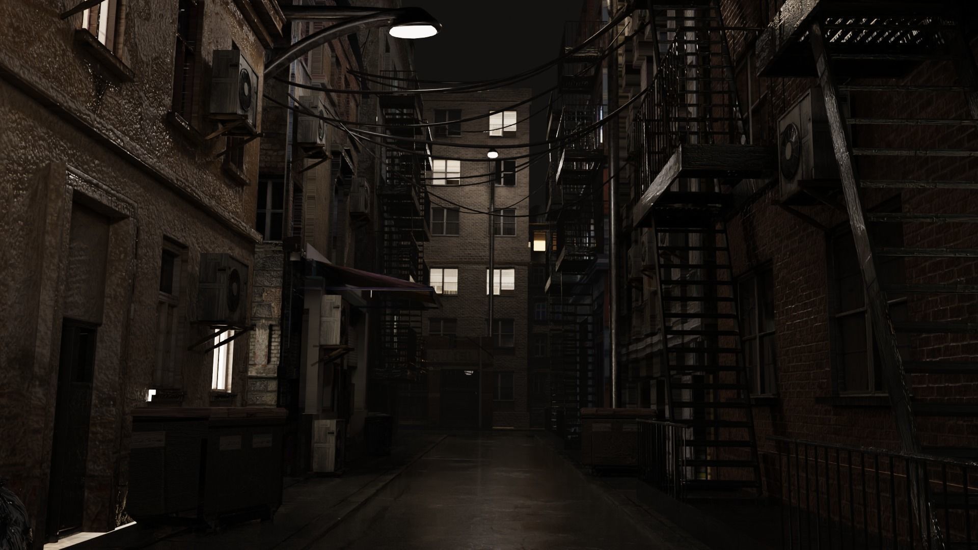 New York Alley Scene 3D model_6