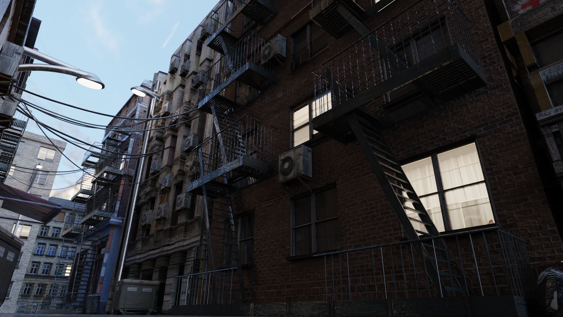 New York Alley Scene 3D model_9