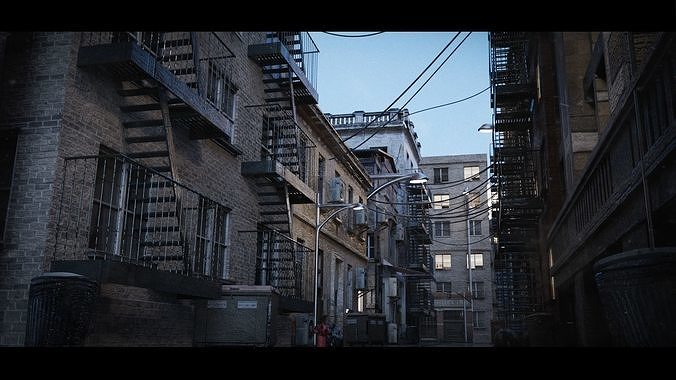New York Alley Scene 3D model