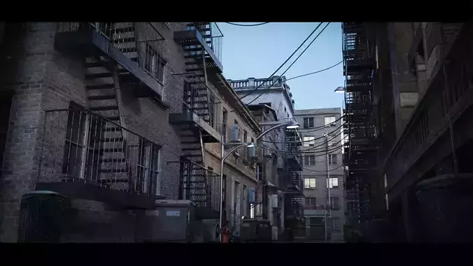 New York Alley Scene 3D model