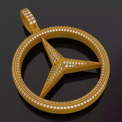 Mercedes Benz  Pendant With Diamonds