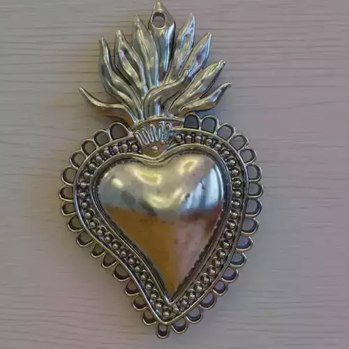 sacred heart charm 3D print model