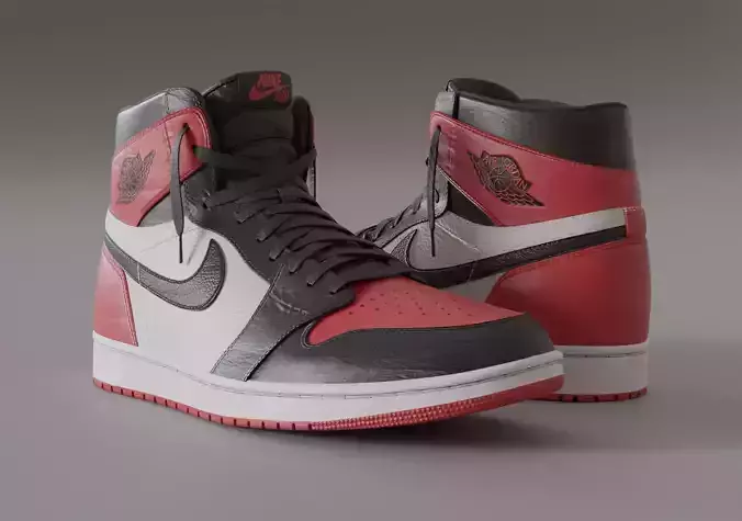 Jordan 1 High OG Bred  Low-poly 3D model