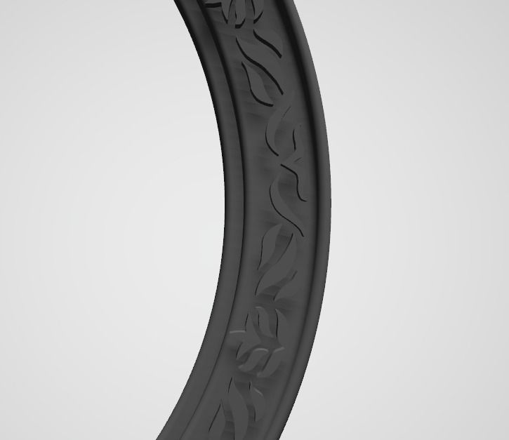 Round frame with leaves ornament for pictures photo or mirror 3D print model_13