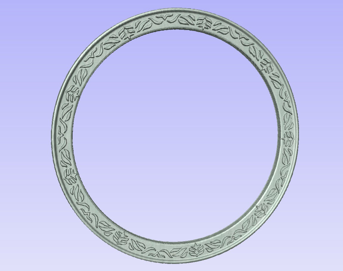 Round frame with leaves ornament for pictures photo or mirror 3D print model_2