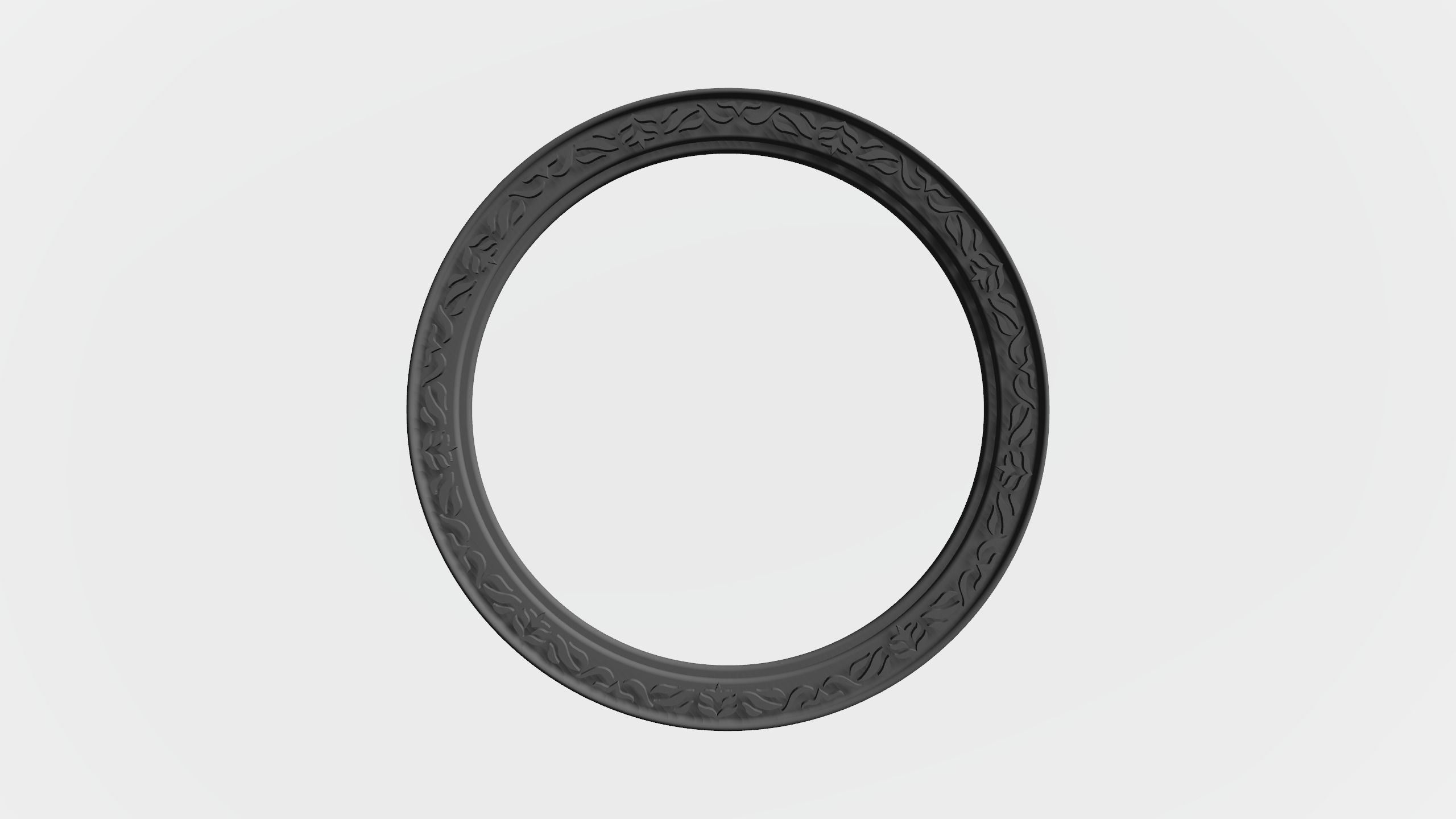 Round frame with leaves ornament for pictures photo or mirror 3D print model_8