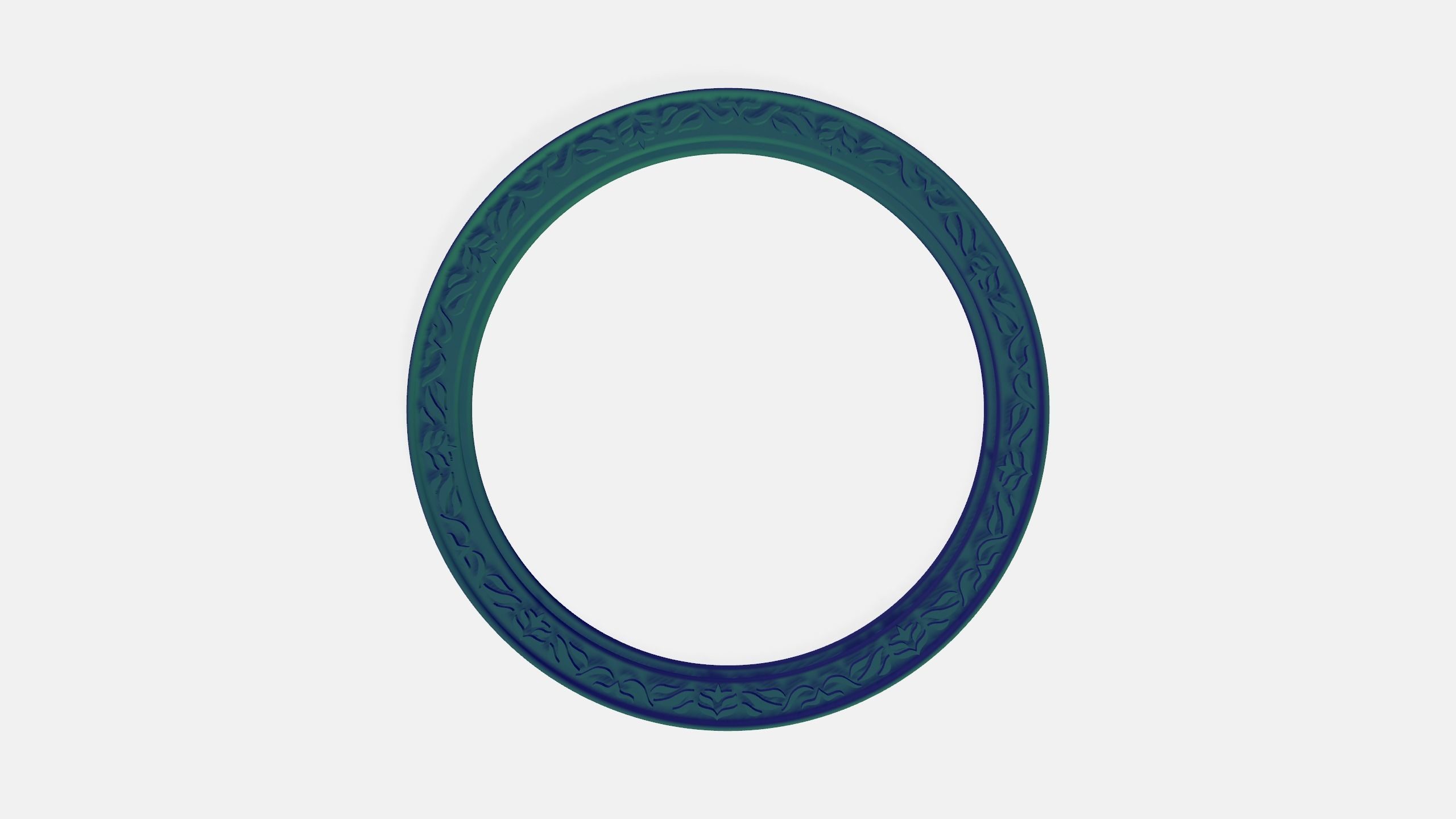 Round frame with leaves ornament for pictures photo or mirror 3D print model_5