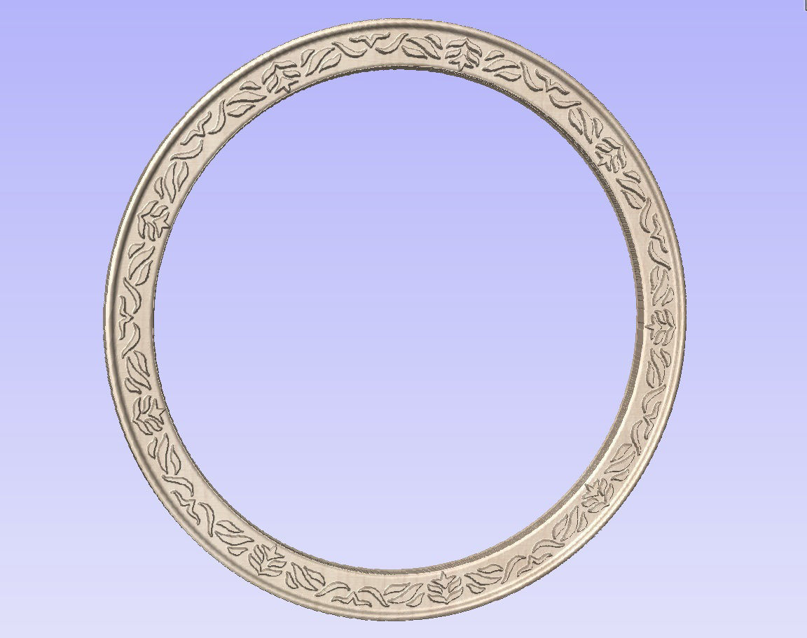 Round frame with leaves ornament for pictures photo or mirror 3D print model_4