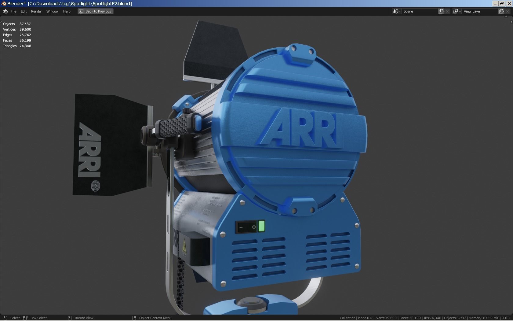 Photography Studio Spotlight 3D model_18