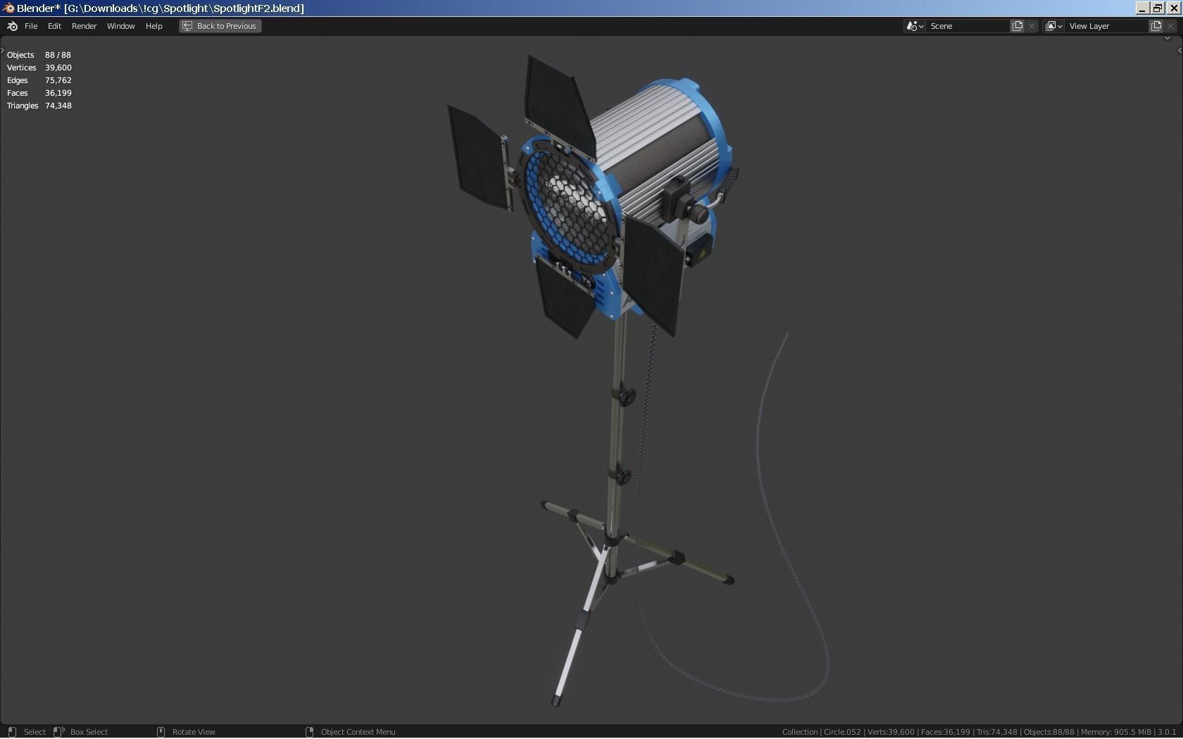 Photography Studio Spotlight 3D model_36