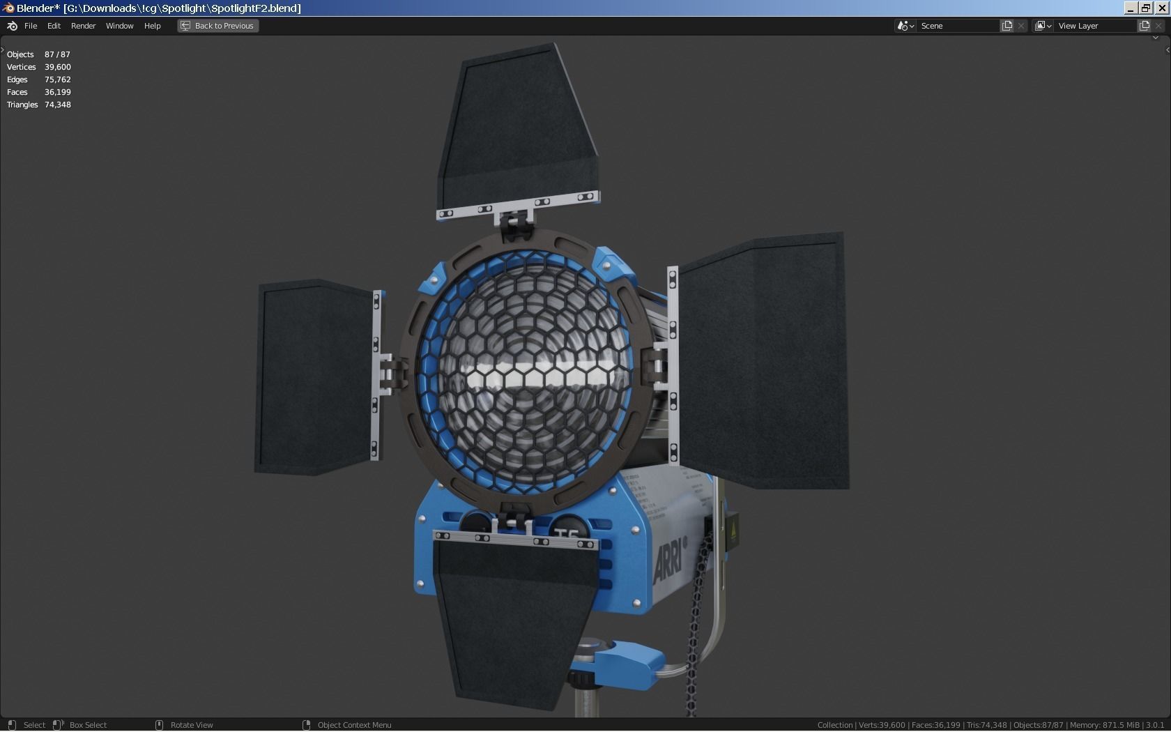 Photography Studio Spotlight 3D model_12