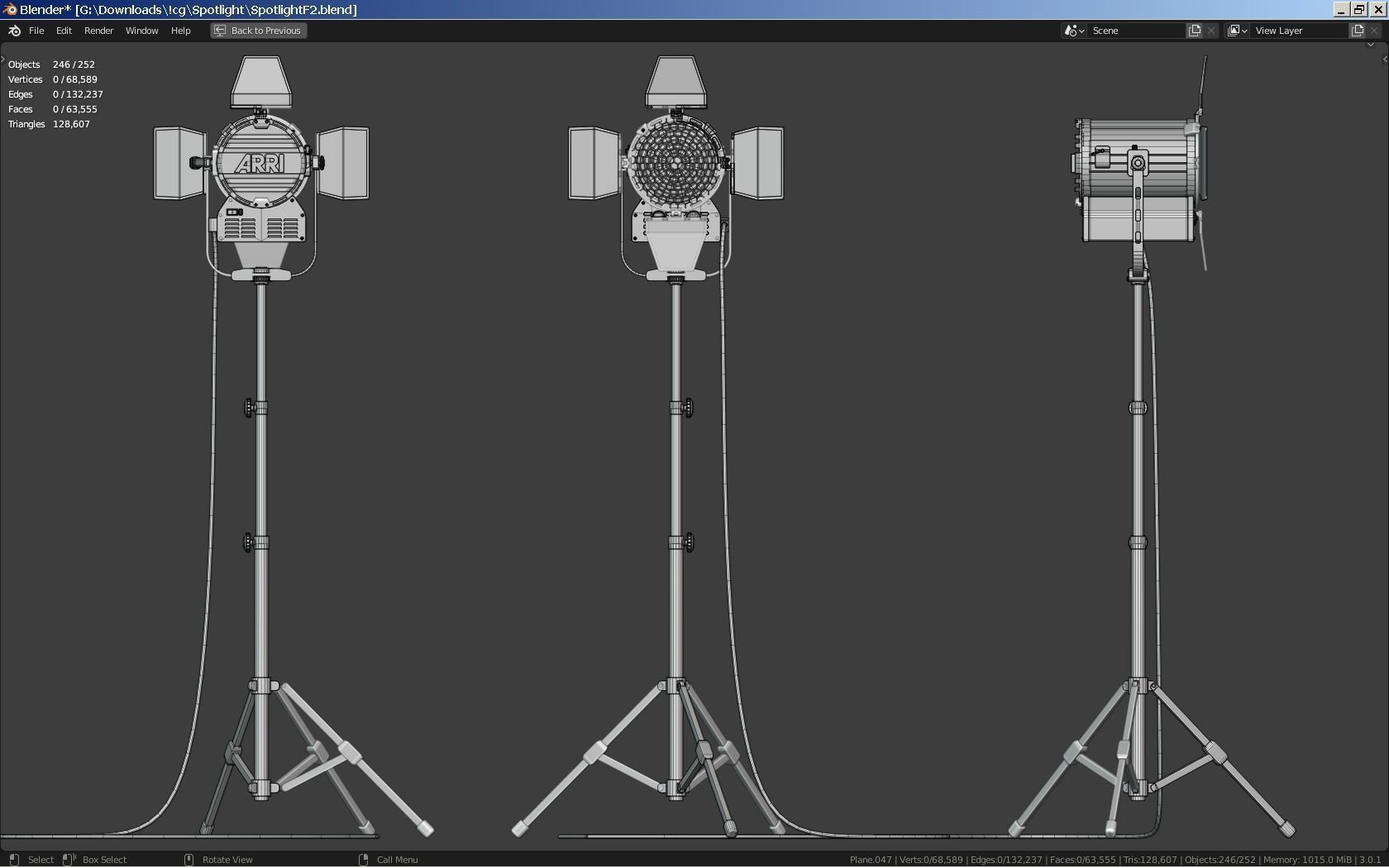 Photography Studio Spotlight 3D model_8