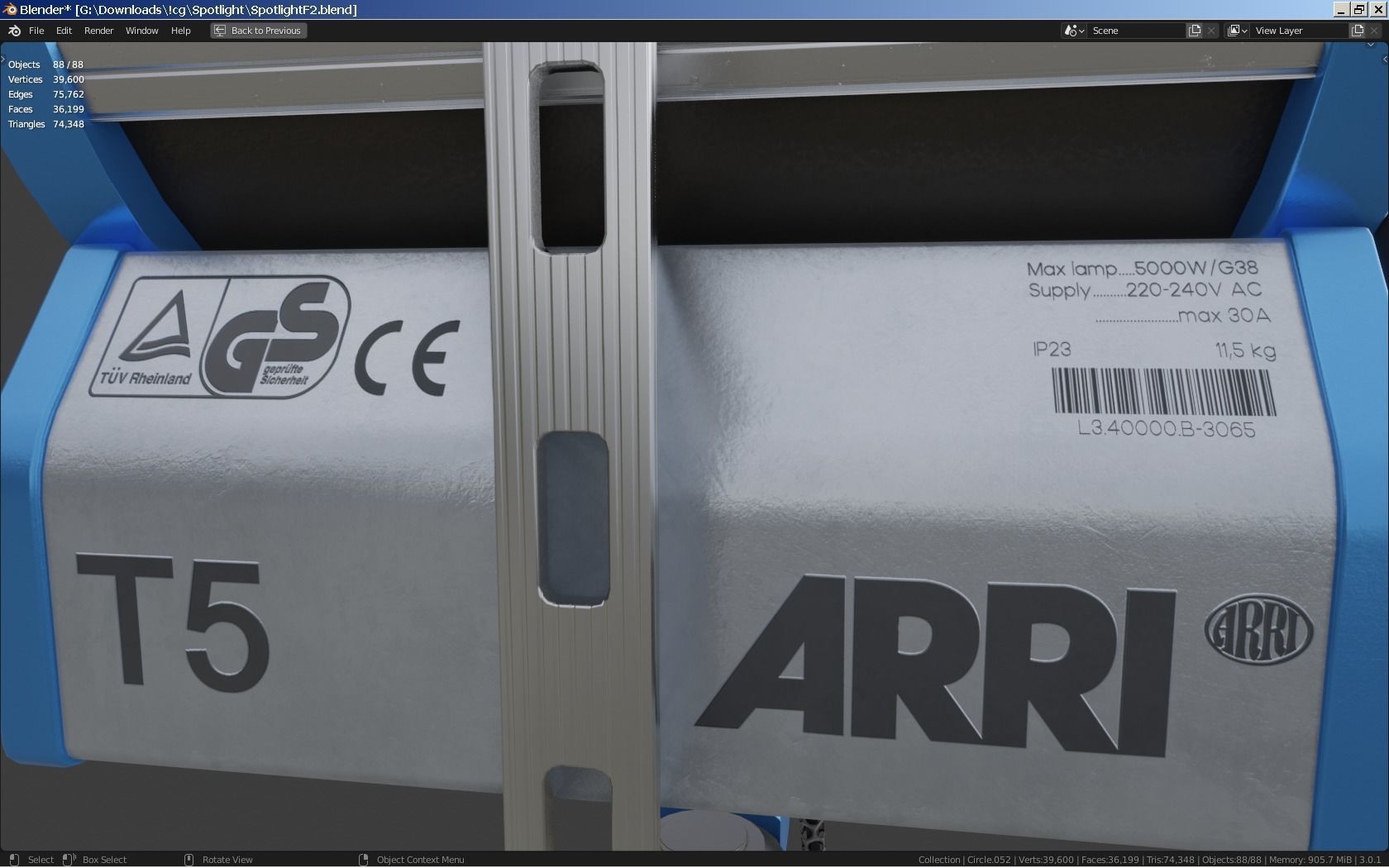 Photography Studio Spotlight 3D model_34