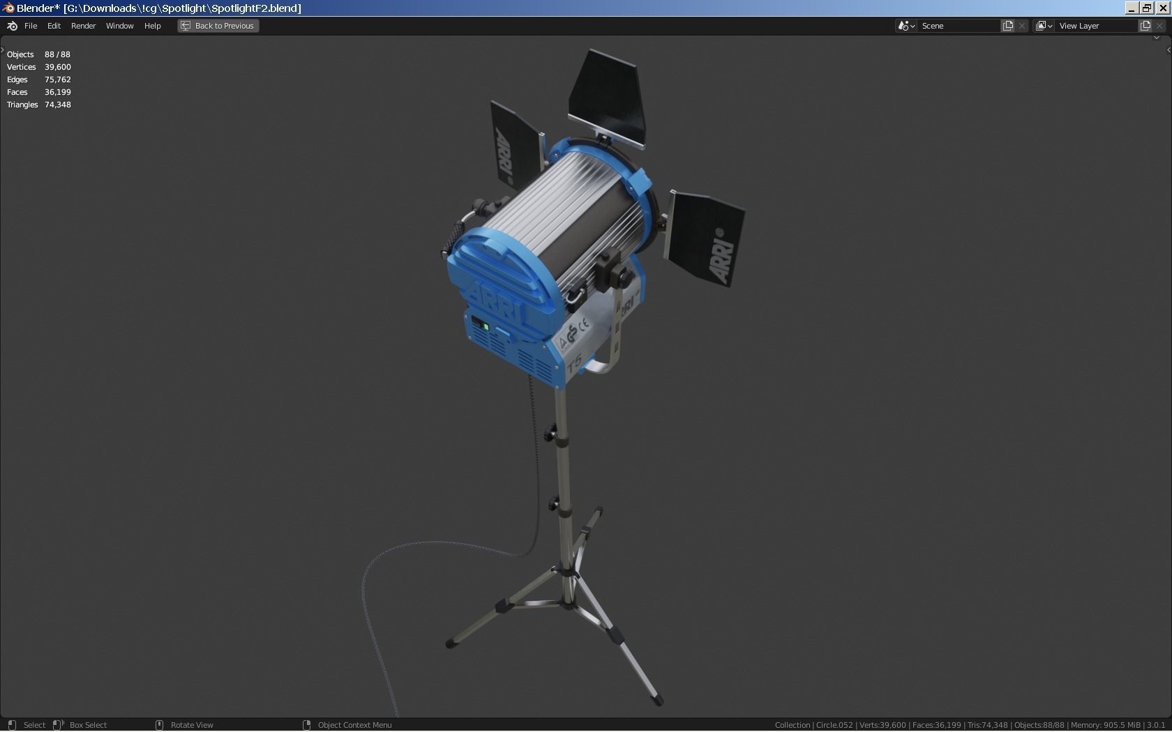 Photography Studio Spotlight 3D model_35