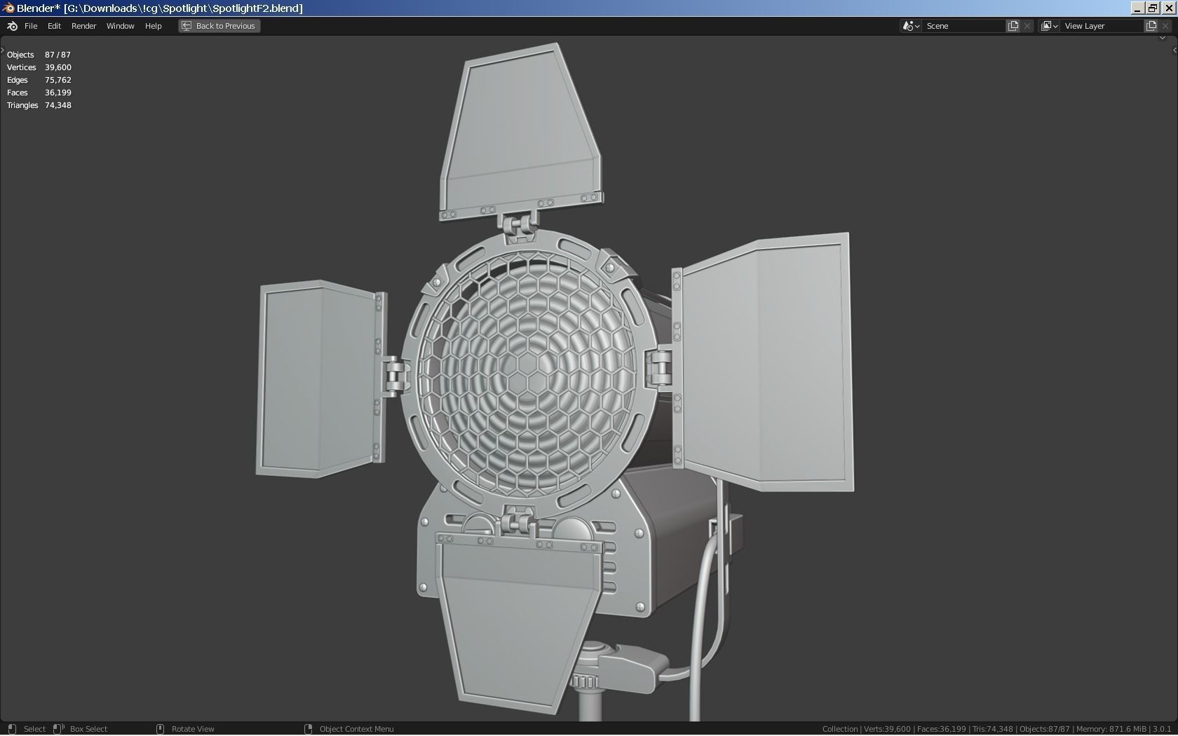 Photography Studio Spotlight 3D model_10
