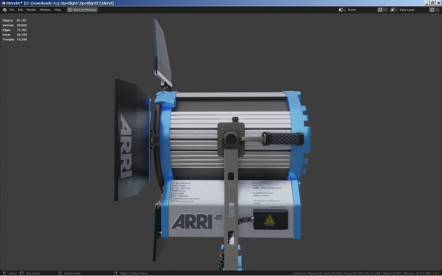 Photography Studio Spotlight 3D model_15