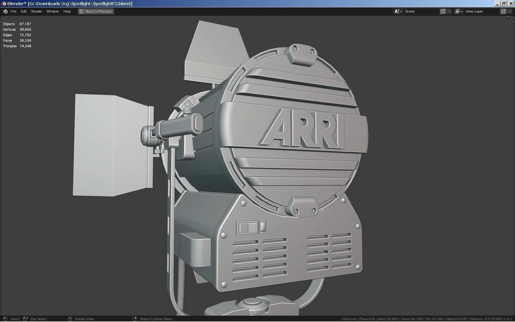 Photography Studio Spotlight 3D model_16