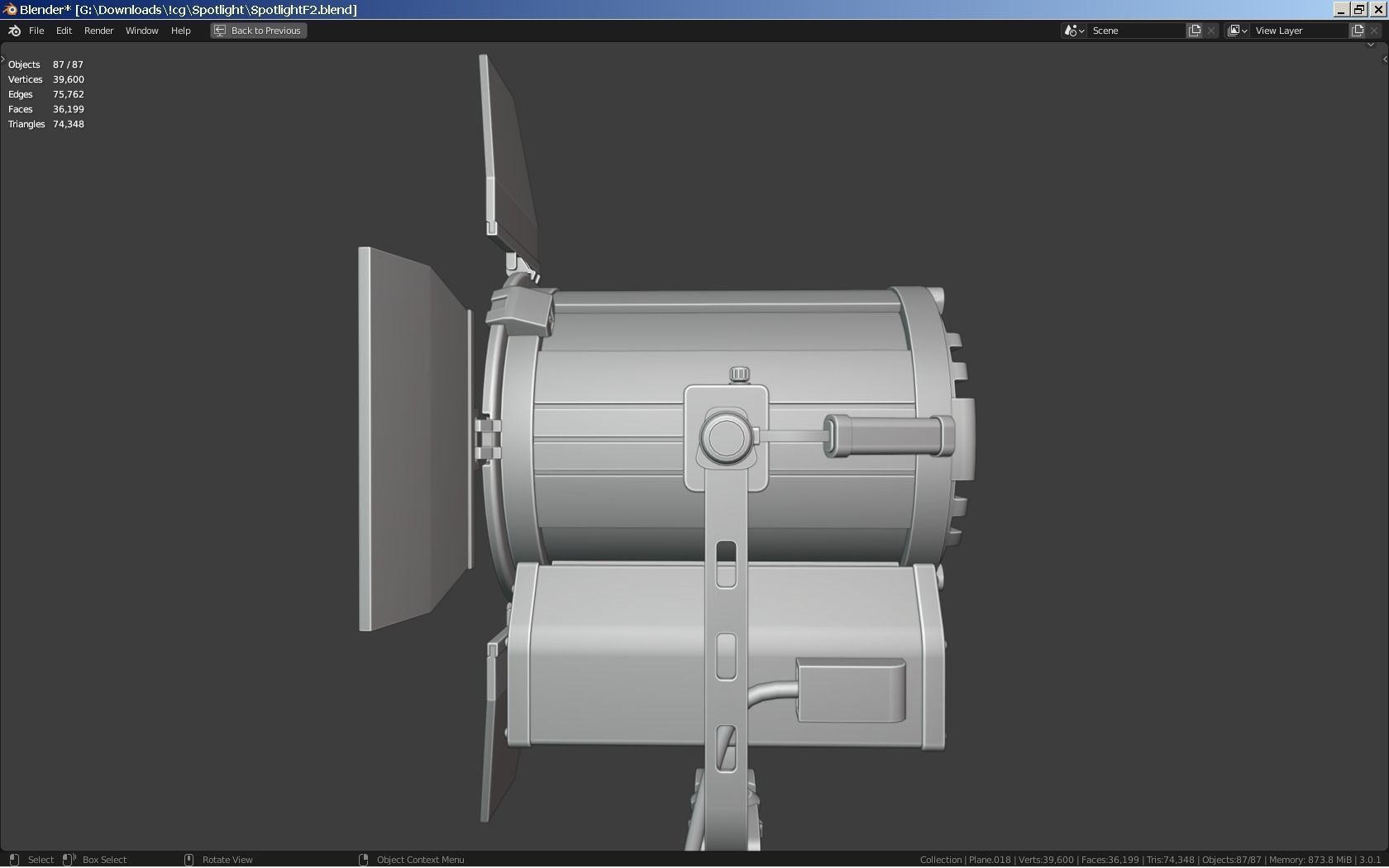 Photography Studio Spotlight 3D model_13