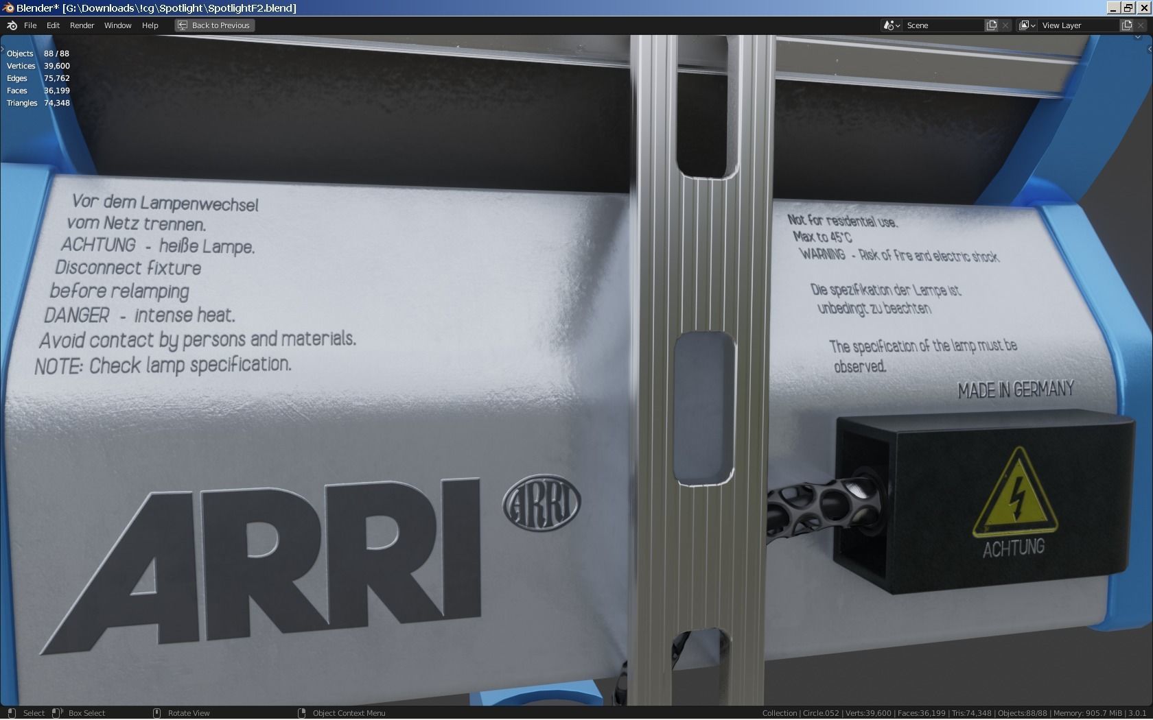 Photography Studio Spotlight 3D model_33