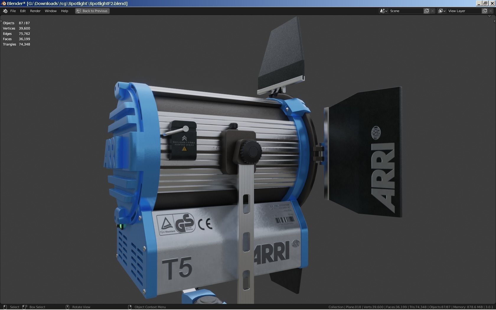 Photography Studio Spotlight 3D model_21