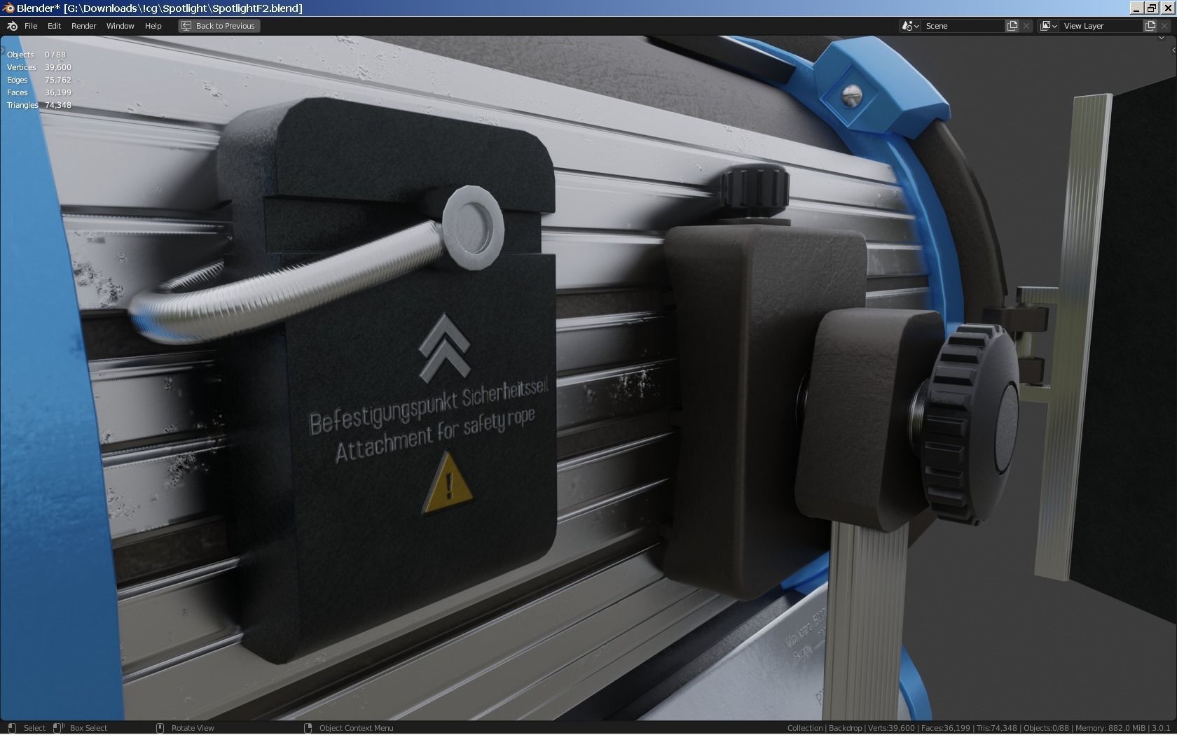 Photography Studio Spotlight 3D model_26