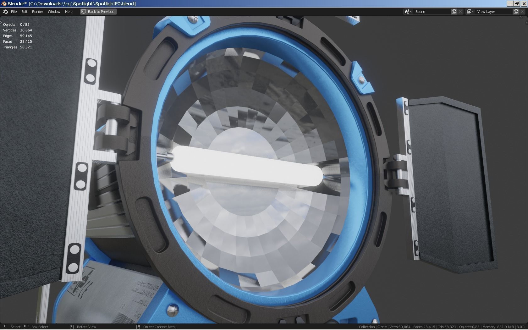 Photography Studio Spotlight 3D model_23