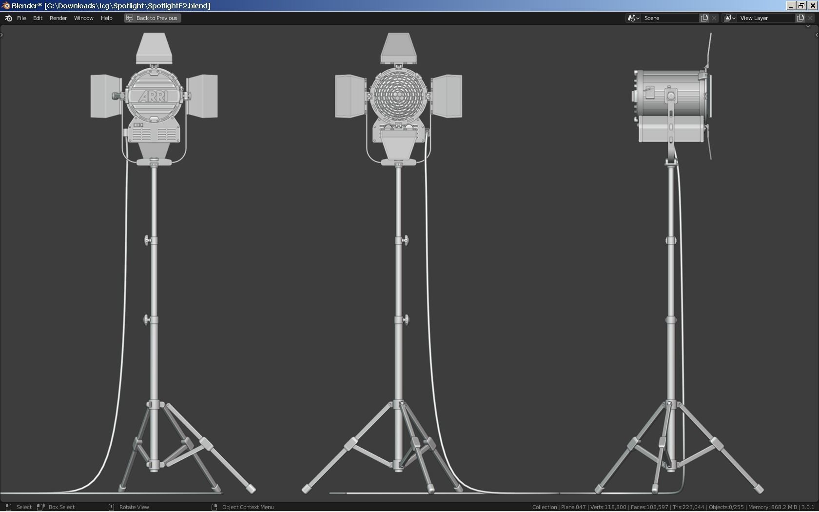 Photography Studio Spotlight 3D model_7