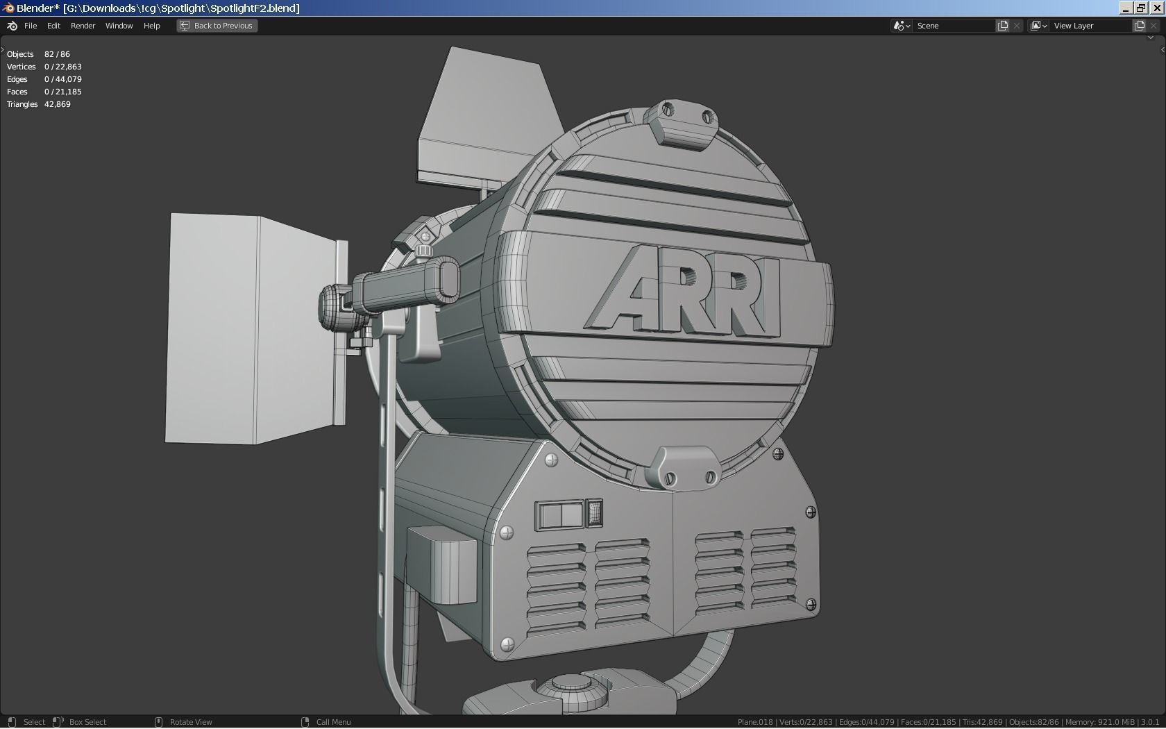 Photography Studio Spotlight 3D model_17