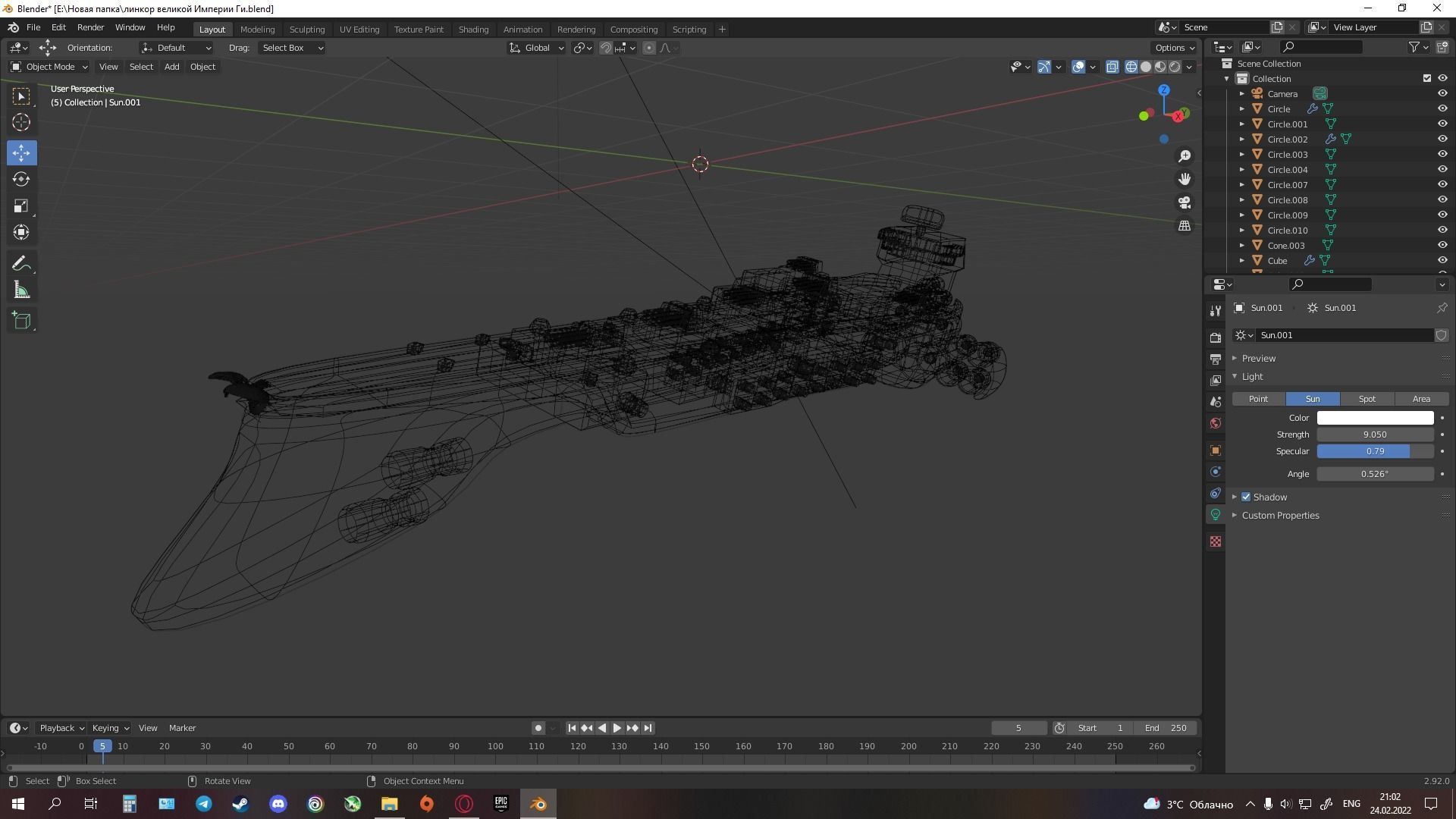 combat space battleship 3D model_1