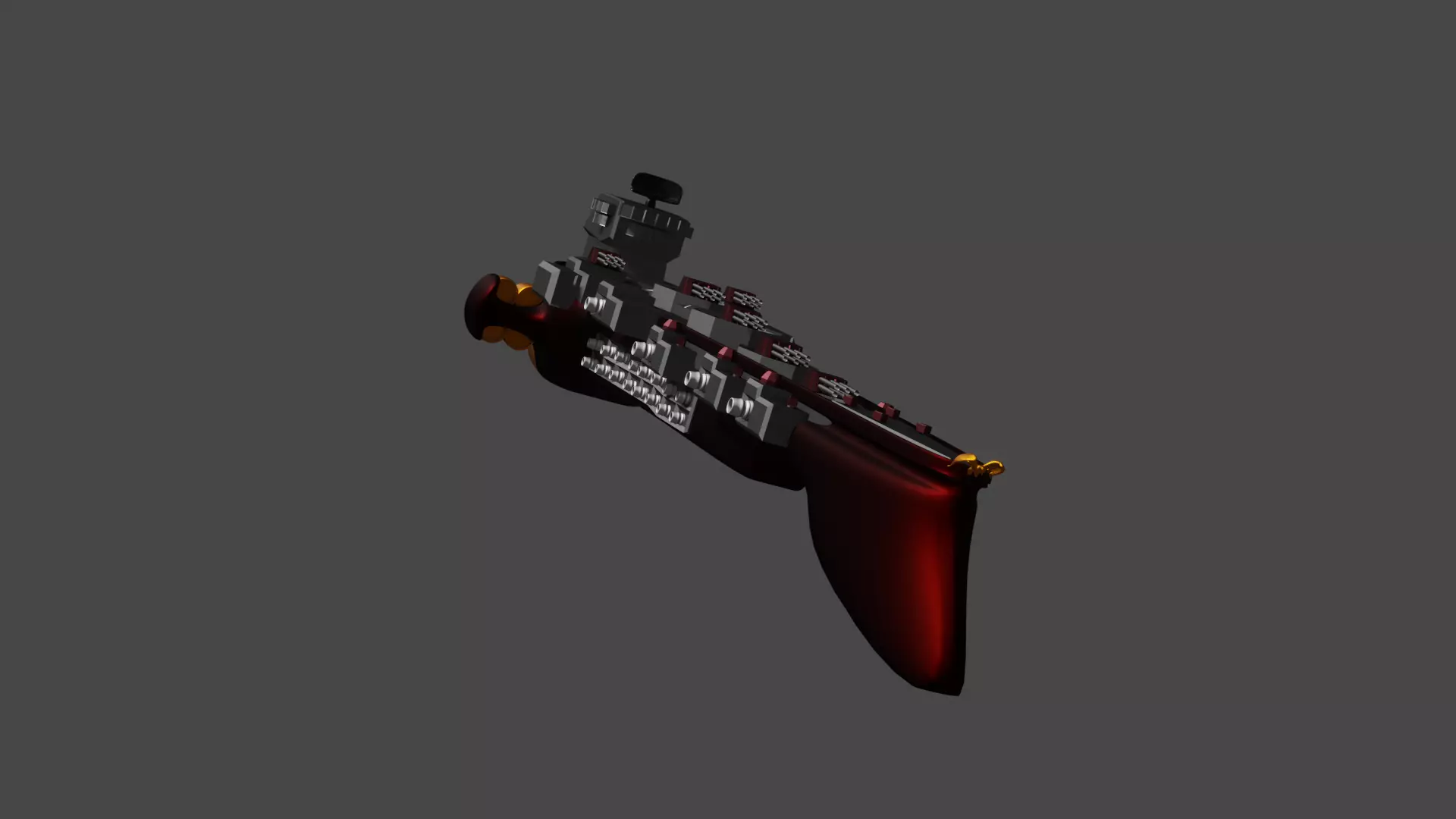 combat space battleship 3D model_0