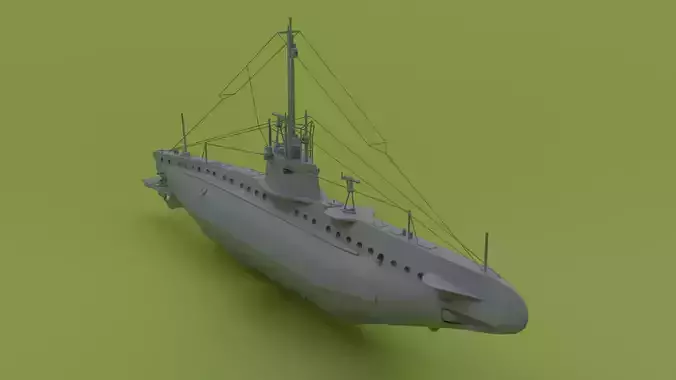 SM UB 16 U-boat Low-poly 3D model
