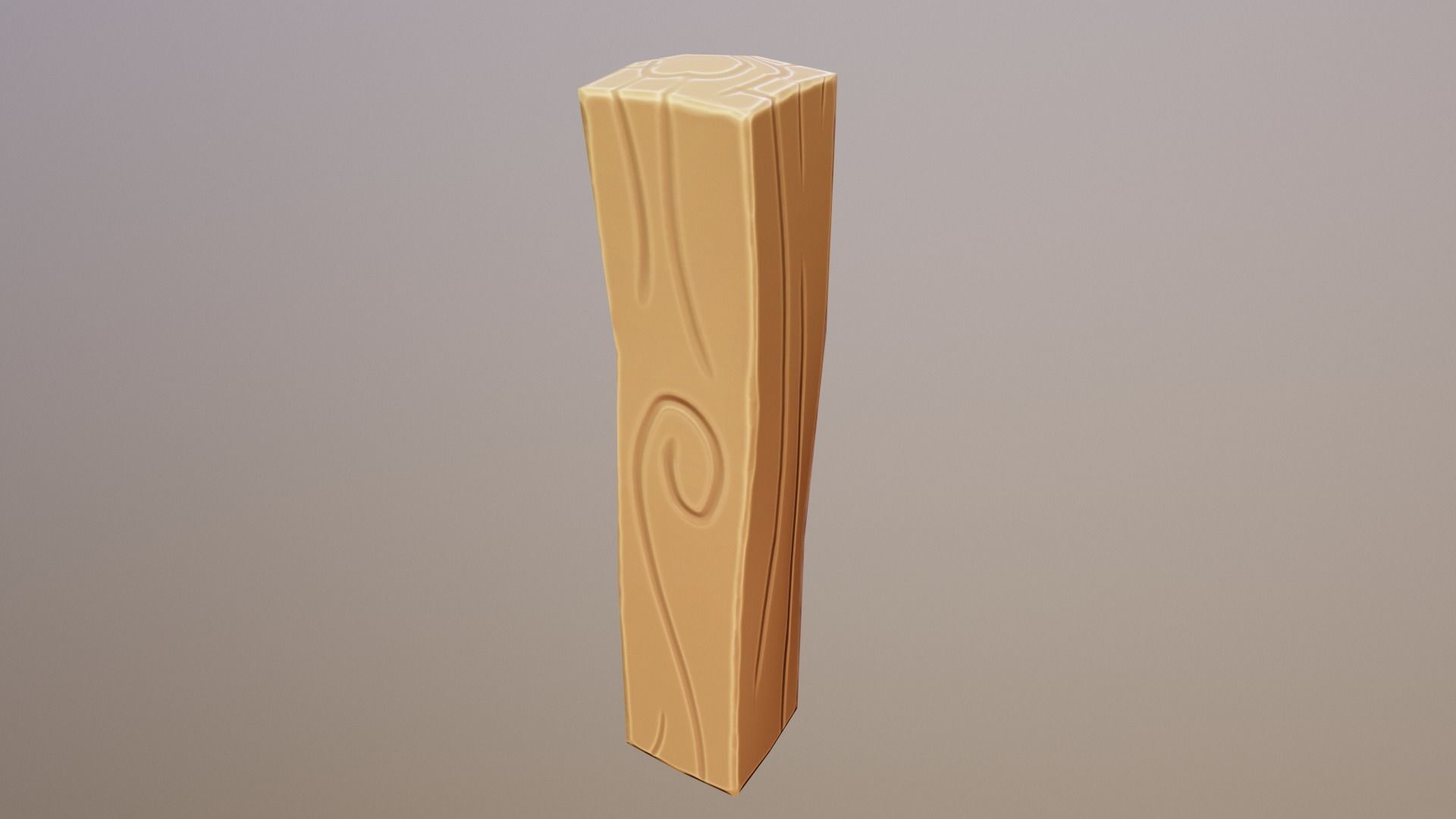 Stylized wood fence elements Low-poly 3D model_5