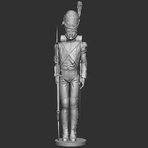 Napoleonic Grenadier stand at attention  3D print model