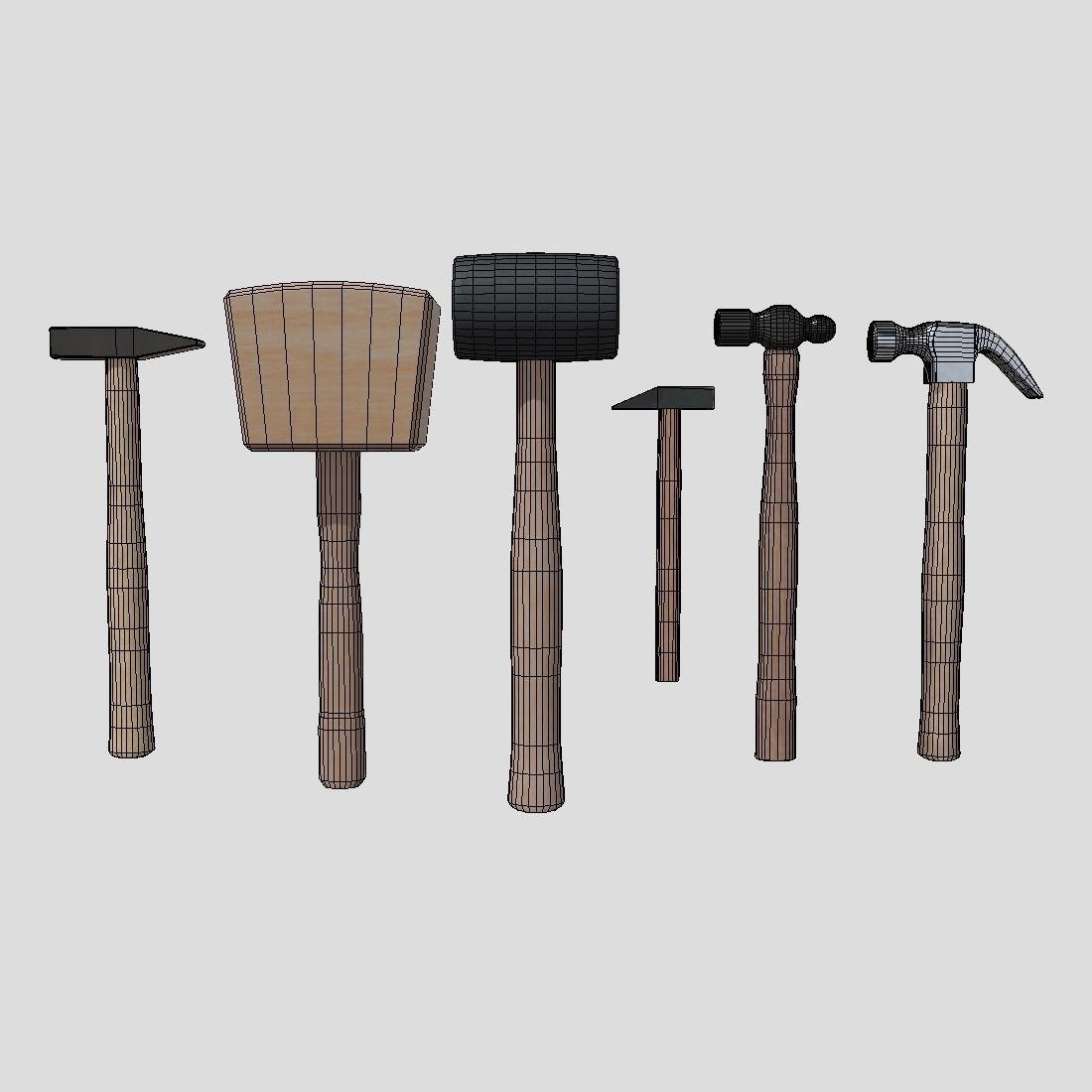 Hammer Pack Low-poly 3D model_4