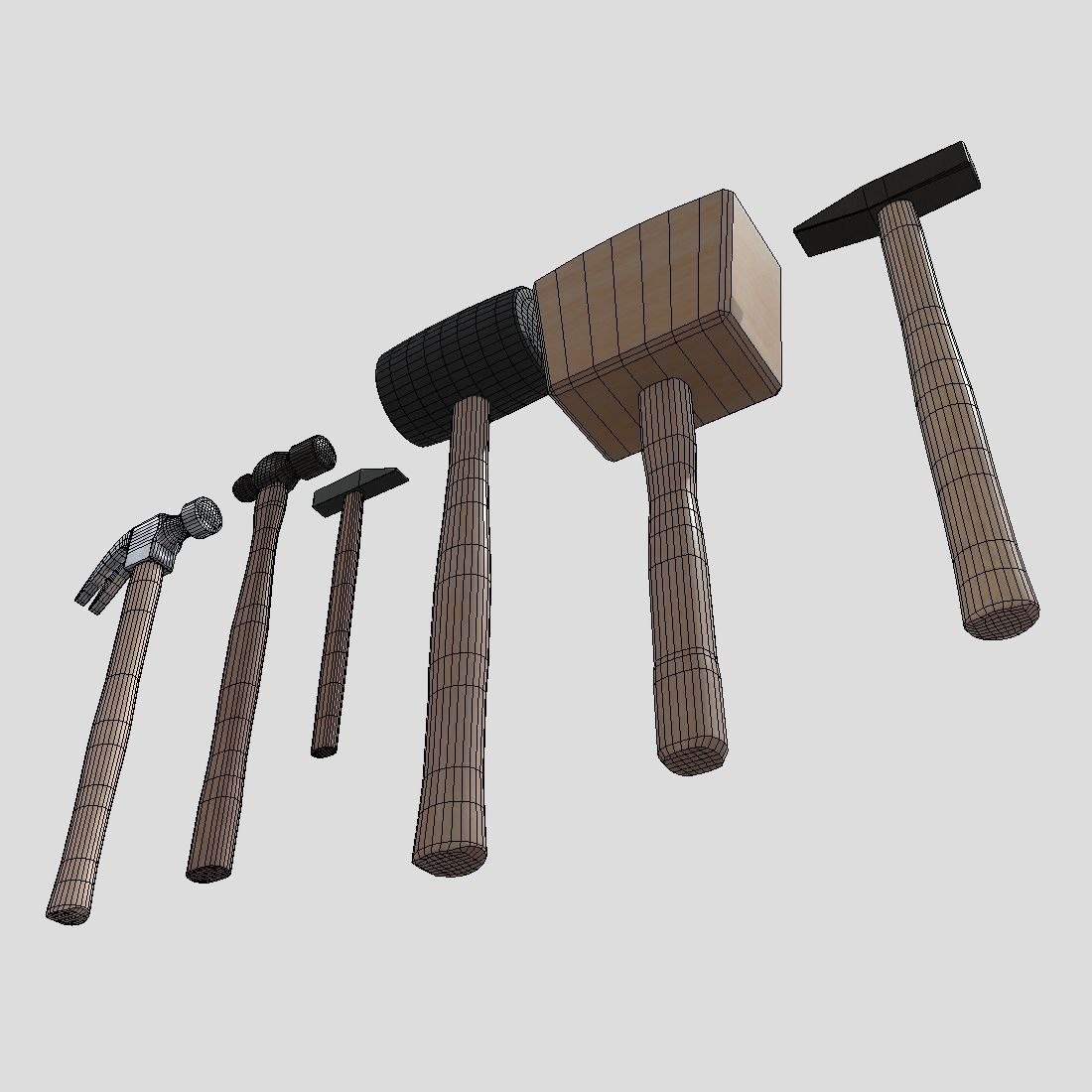 Hammer Pack Low-poly 3D model_10