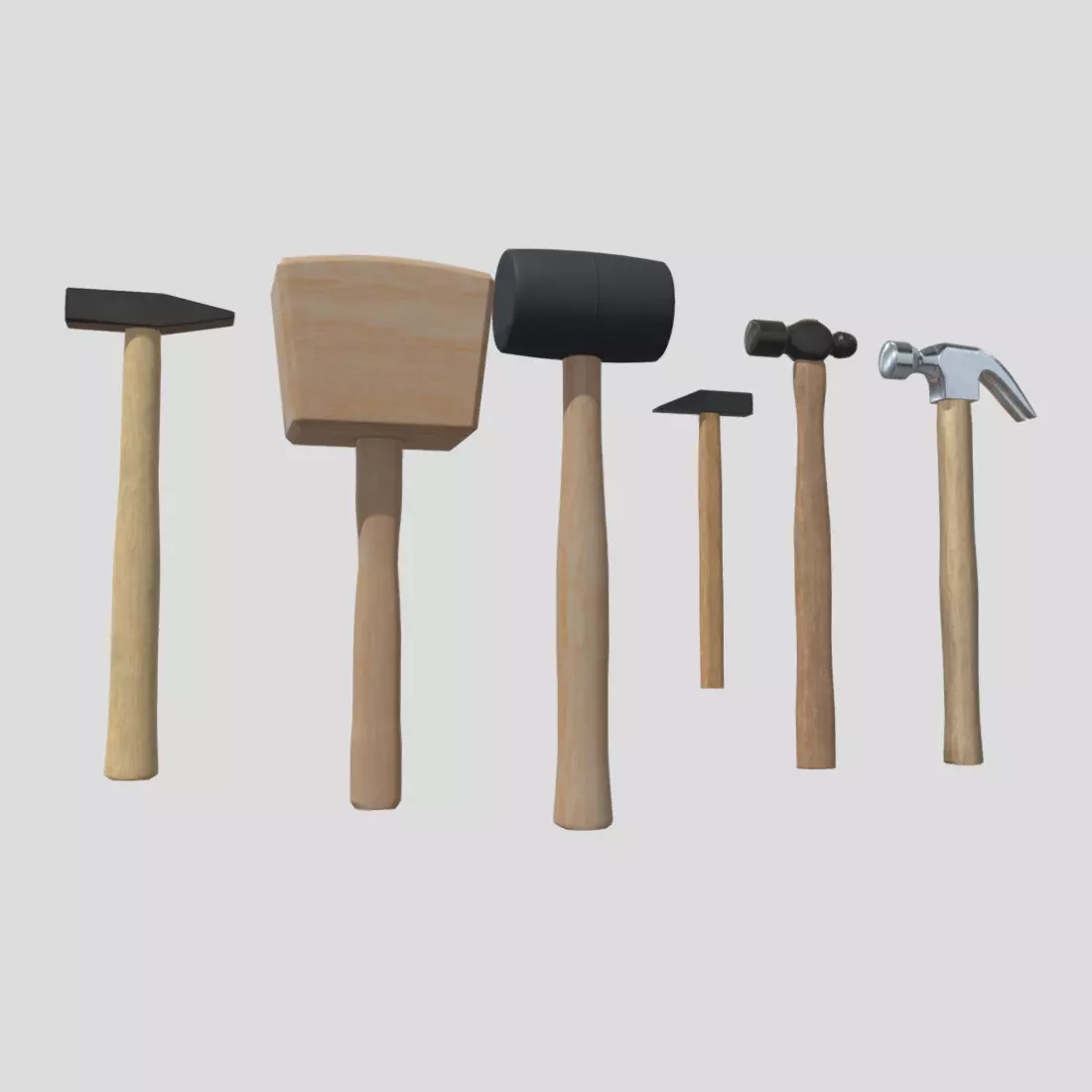 Hammer Pack Low-poly 3D model_0