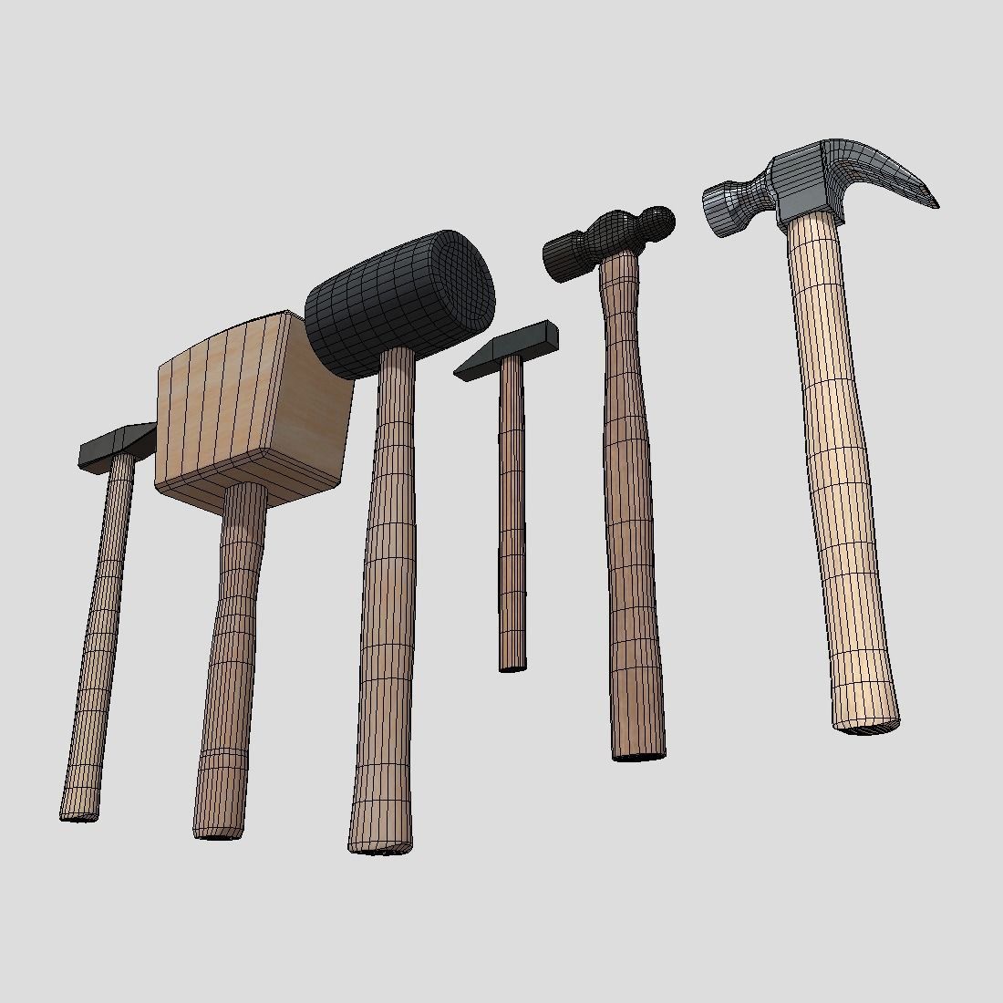Hammer Pack Low-poly 3D model_12