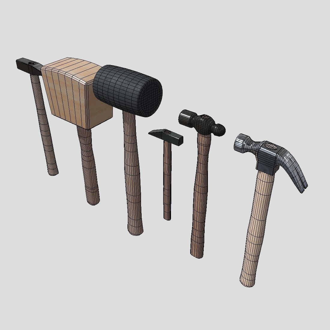 Hammer Pack Low-poly 3D model_6
