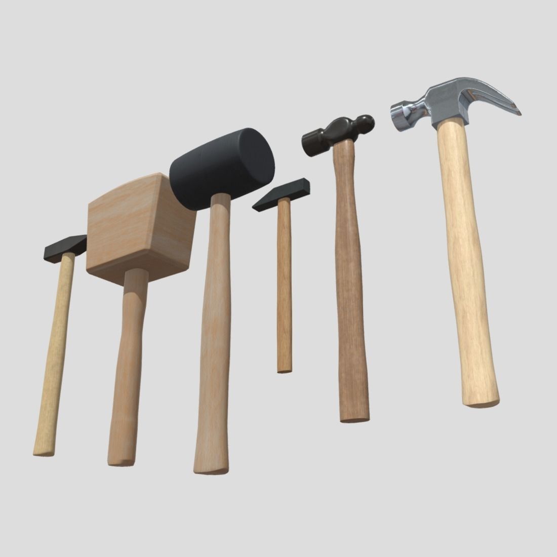 Hammer Pack Low-poly 3D model_11