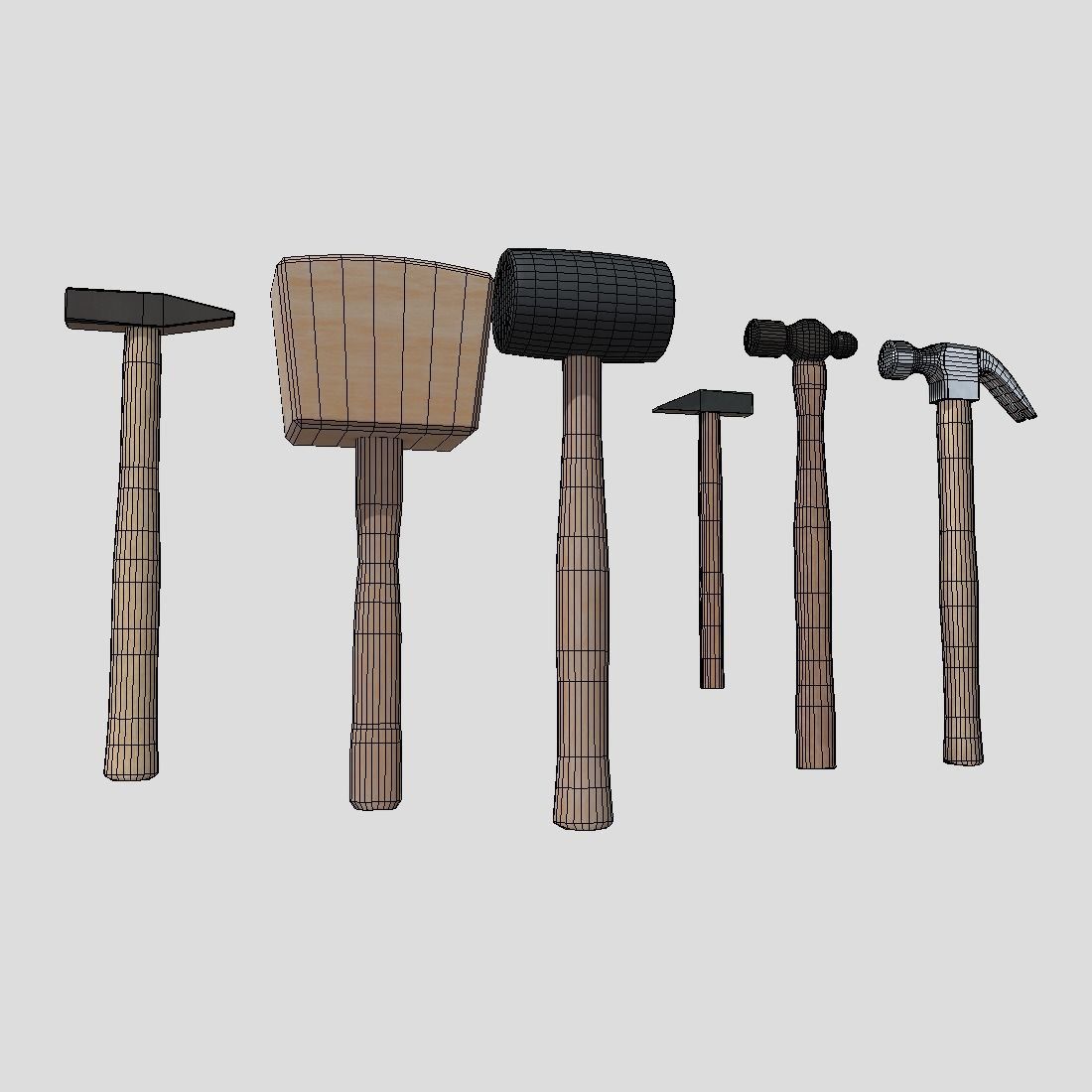 Hammer Pack Low-poly 3D model_2