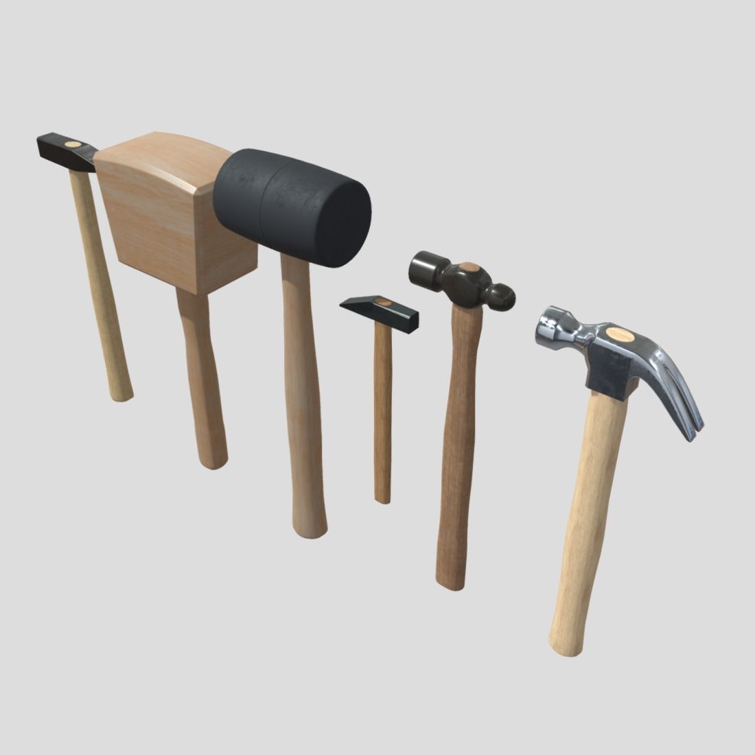 Hammer Pack Low-poly 3D model_5