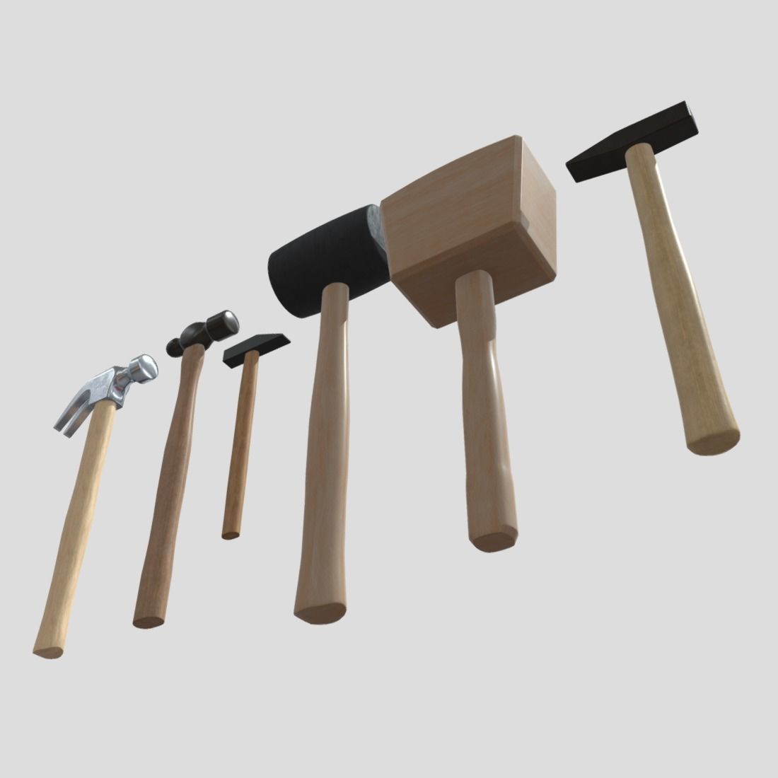 Hammer Pack Low-poly 3D model_9