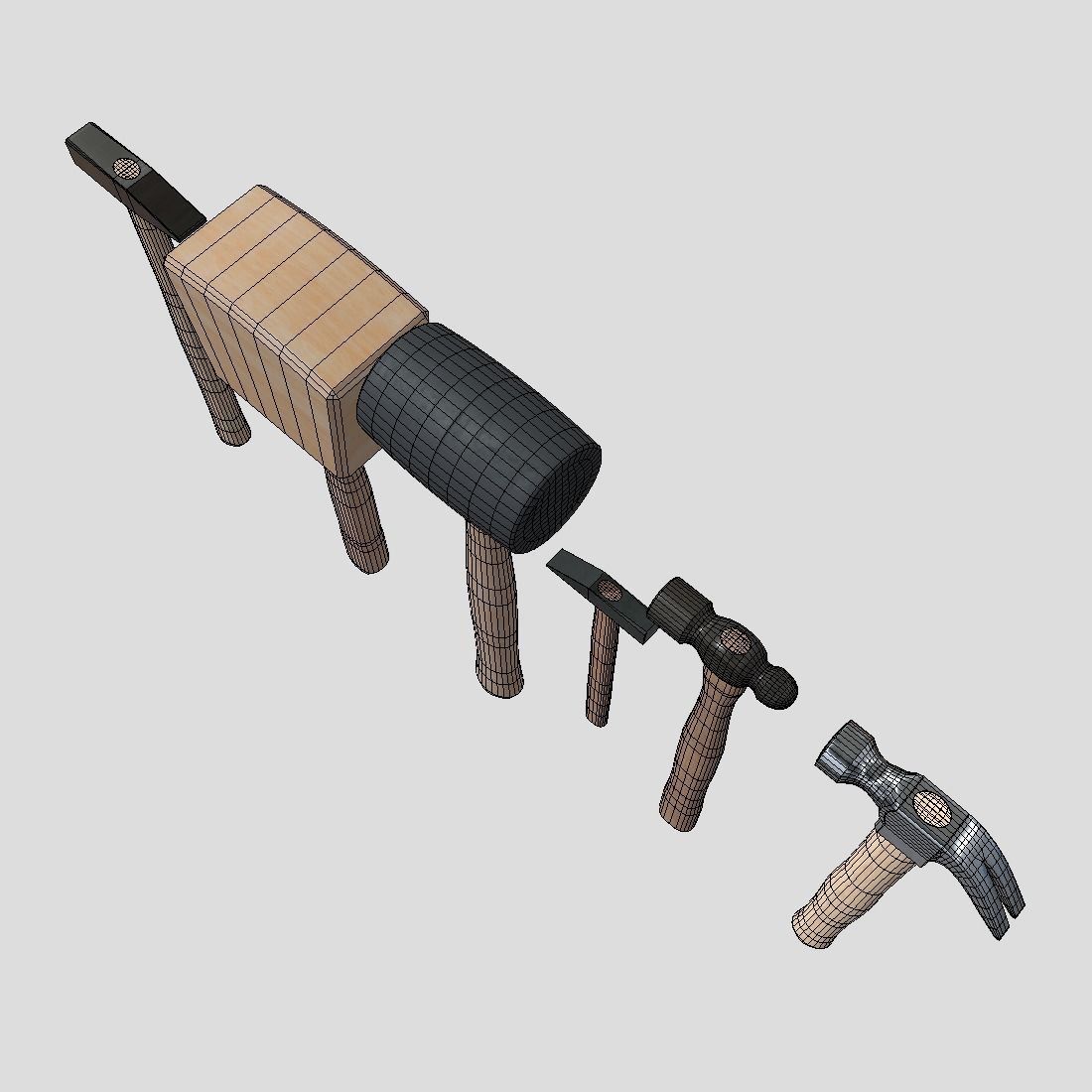 Hammer Pack Low-poly 3D model_8