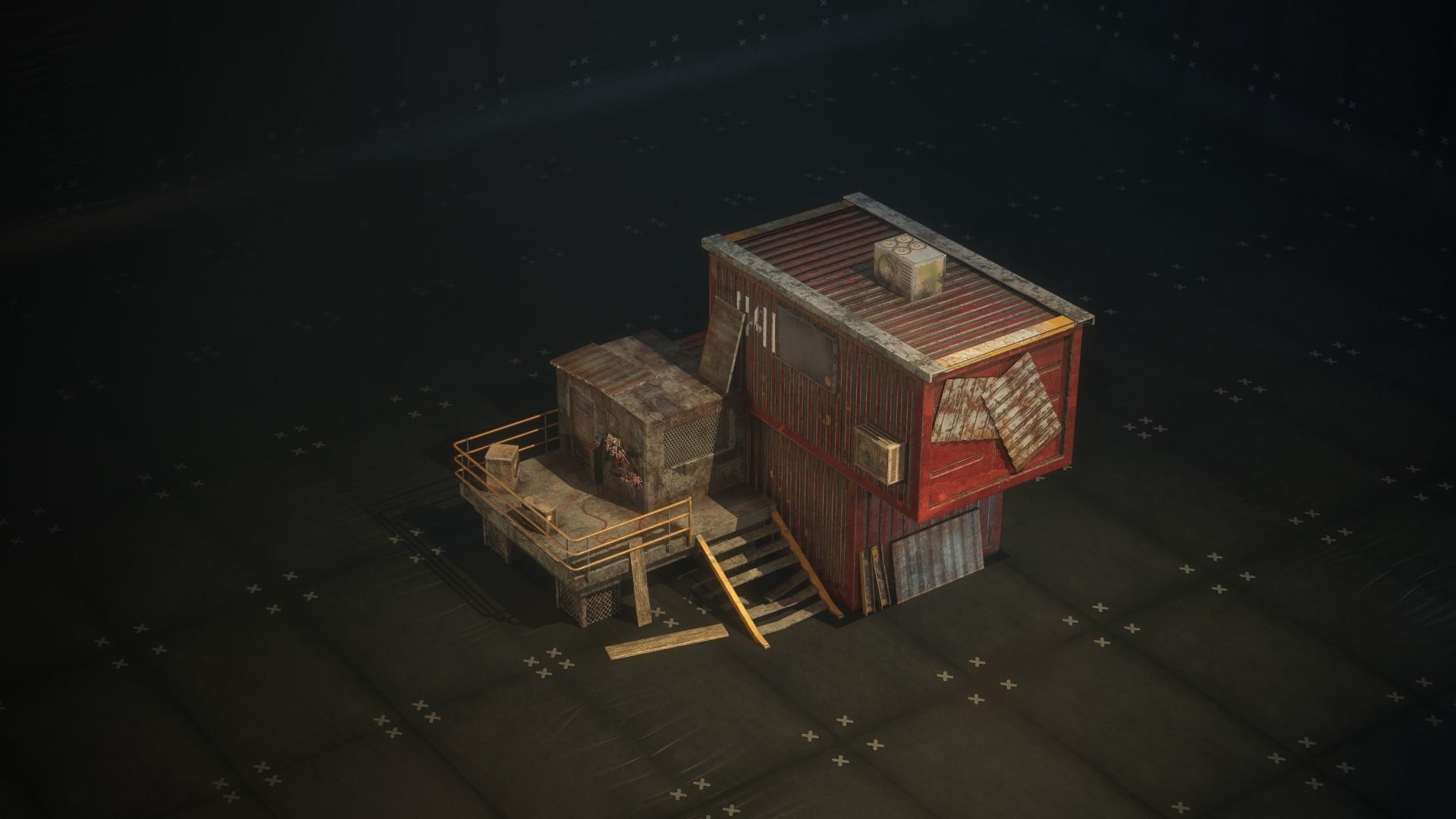 Container Shack Free low-poly 3D model_6
