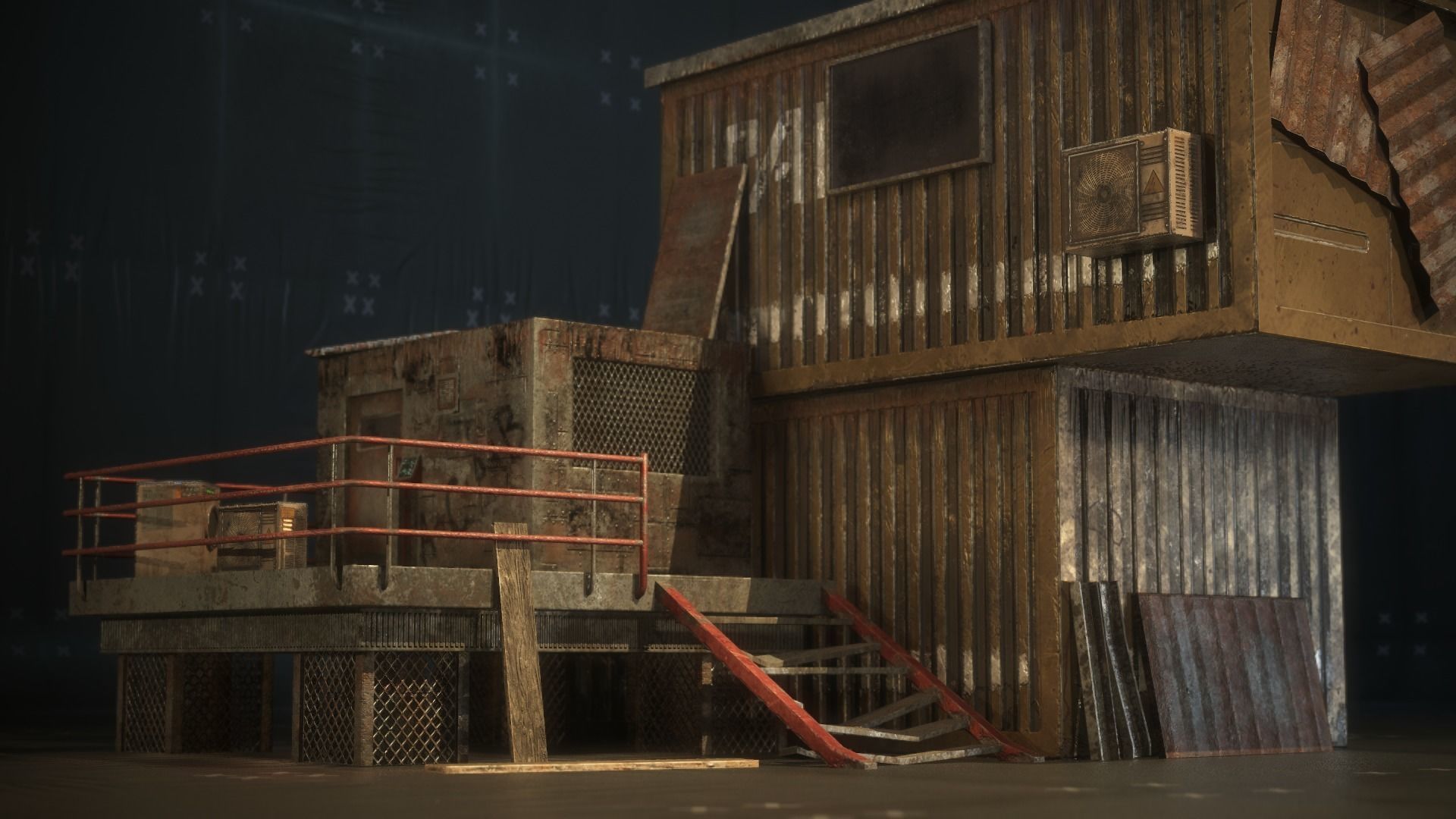 Container Shack Free low-poly 3D model_11