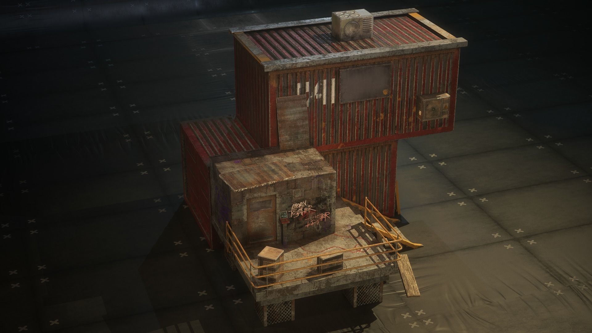 Container Shack Free low-poly 3D model_12