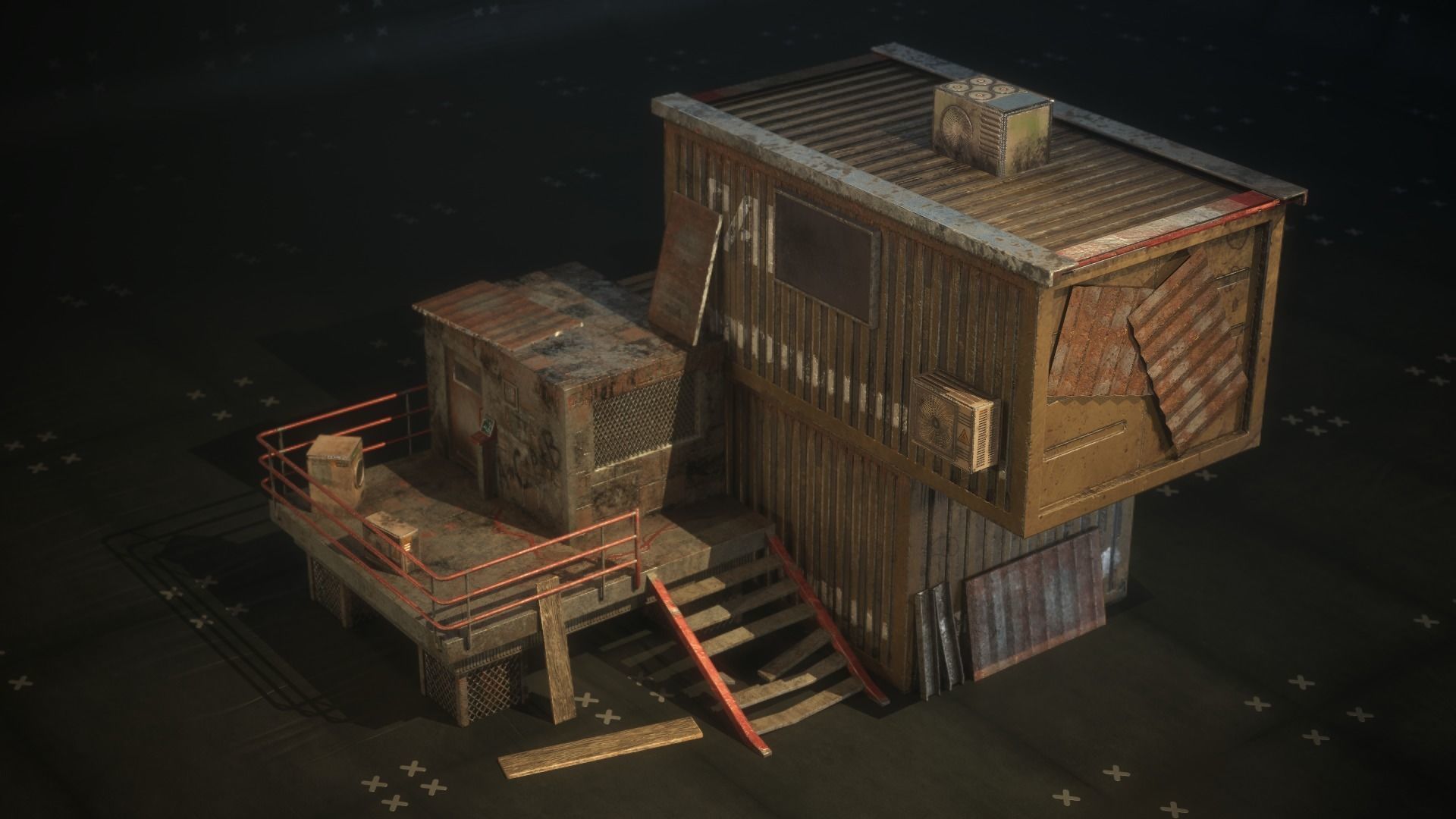 Container Shack Free low-poly 3D model_5