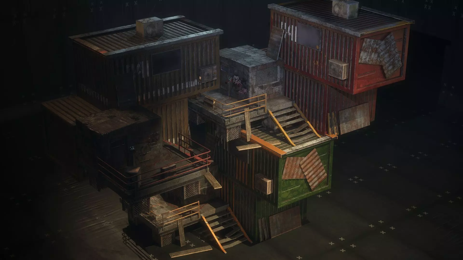 Container Shack Free low-poly 3D model_0